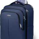 Rolling Backpack for Adults,17 Inch Waterproof Carry-on Backpack with Wheels, Wheeled Backpack Carry-on Luggage, Travel Backpack for Men Women Trolley Laptop Backpack Navy Blue Medium