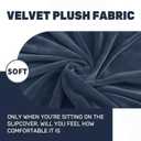 ZNSAYOTX Stretch Velvet Recliner Cover 4-Pieces, Thick Soft Recliner Chair Slipcover with Pocket, Non-Slip Elastic Bottom for Kids Pets, Luxury Plush Reclining Protector Comfy Washable (Navy Blue)