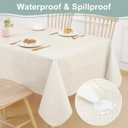 misaya Rectangle Waterproof Vinyl Table Cloth, Plastic Tablecloth with Flannel Backing, Wipeable Table Cover for Dinner, Picnic, Indoor and Outdoor (Weave Patternd, 52" x 70")