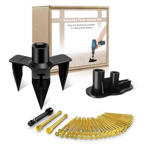 Squeaky Floor Repair Kit with 200 Screws and 5 Tools - Eliminate Squeaky Noise under Carpeted, Hardwood, Vinyl, and Linoleum Floors - Squeak No More Set