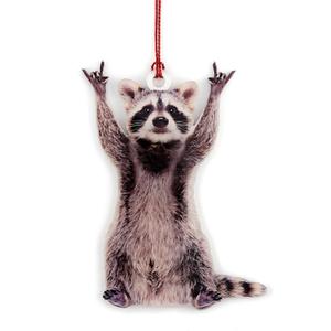 2 x Funny Christmas Ornaments, Racoon Christmas Ornament, Christmas Ornaments 2026, Raccoon Gifts for Women Animal Lovers, Animal Gifts for Friends, Coworker, Raccoon Ornament Christmas Decorations