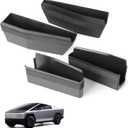Tesla Cybertruck Accessorie-Door Handle Storage Box Compatible with 2024-2025 Cybertruck,4pcs ABS Plastic Door Handle Inserts with Non-Slip Pads (Black)