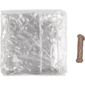 PVC Cloth Heavy Duty Transparent Tarp Resistance Grommet Rope 2.6x4m