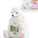 Baby Bath Thermometer for Infants,Cute Polar Bear Digital Bath Thermometer for Baby,Room&Water Temperature Toy (White)
