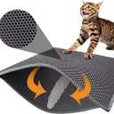 Pieviev Cat Litter Mat Double Layer Waterproof Urine Proof Trapping Mat 1 Pack (Black, 36x30 Inch (Pack of 1)