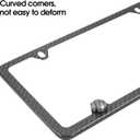 Real Carbon Fiber License Plate Frame Kit, Carbon Fiber License Plate Holder with Complete Accessories (Slim Edge & 4 Holes)