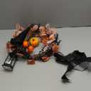 Halloween Wreath for Front Door with Lantern 20'' Witch Broom Lantern Fall Pumpkin Wreath Halloween Decorations Indoor Maple Leaf Bow Light for Porch Wall Home