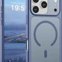 SUPFINE Magnetic for iPhone 17 Pro Case (Compatible with MagSafe)(Military Grade Drop Protection)(Camera Protection) Translucent Matte Shockproof Phone Cover,Lavender Gray