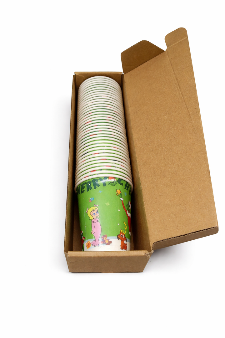 36 Pcs Christmas Cups 4 Unique Festive Designs Premium Disposable Paper Cups Christmas Party Supplies for Xmas Birthdays Celebrations