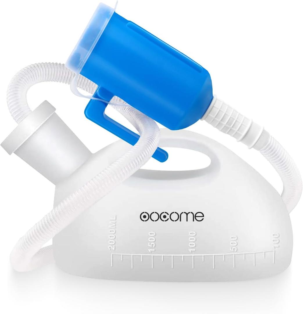 Portable Urinals for Men, OOCOME Men Urinal Bottle Spill Proof Reusable Male Pee Bottle Camping Toilet Thicken Men's Potty 2000 ml 47.2" Long Tube with Lid