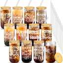 Uiifan 12 Pcs Nurse Gifts for Women 16 oz Can Shaped Glass Cups with Lids and Straw Funny Nurses Week Appreciation Gifts Nurse's Day Gift for Christmas Graduation Birthday School Supplies(Delicate)