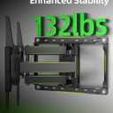 USX Mount Full Motion TV Wall Mount for Most 42-90 inch Flat Screen/LED/4K, TV Mount Bracket Dual Swivel Articulating Tilt 6 Arms, Max 16" Wood Studs, VESA 600x400mm, Holds up to 132lbs