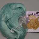 Mint Green Wigs for Black Women Synthetic Hair Straight Colorful Synthetic Lace Front Wig Long Blue Light Green Glueless Lace Wigs Mint Frontal Real Hair Wig 22 Inch Cosplay Daily Use