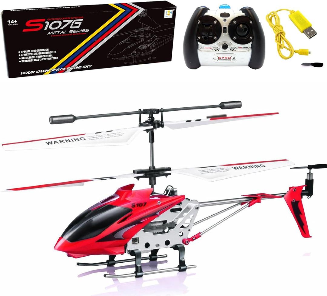 Cheerwing S107/S107G Phantom 3CH 3.5 Channel Mini RC Helicopter with Gyro Crimson (Crimson)