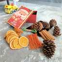 Natural Christmas DIY Decor Crafts Kit with Dried Orange Slices *25-30 pcs, Cinnamon Sticks *12, Pine Cones *6-8, Gift Box Set, DIY Holiday Decorations for Christmas Wreaths, Tree Ornaments, Home