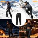 Down Pants, Men's Winter Warm Loose Utility Puffer Pants, Outdoor Insulation Compression Ski Snow Pants. XL Size