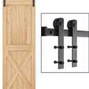 SMARTSTANDARD 5ft Barn Door Hardware kit, Barn Door Track, Sliding Door Hardware kit, Smoothly and Quietly -Heavy Duty Sturdy -Easy to Install, Fit 30" Wide Door Panel (I Shape Hanger)