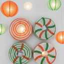 10 Inch Peach Paper lanterns, Chinese Japanese Lanterns Bridal Shower Wedding Birthday Party Supplies(Set of 8, Multicolor)