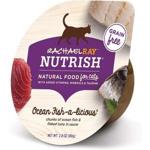 Nutrish Rachael Ray Natural Wet Cat Food, Ocean Fish-A-Licious Recipe, 2.8 Ounce Cup (Pack of 12), Grain Free