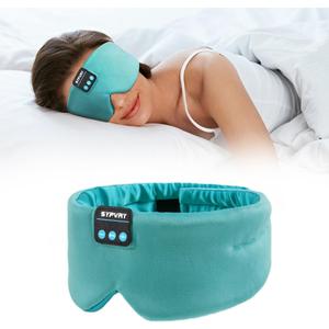 Sleep Mask Bluetooth 5.4 Headphones Soft Wireless Headband Eye Mask Blackout with Microphone (Emerald)