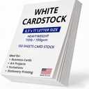 Veritas White Cardstock 8.5 x 11, 110LB/199GSM Heavyweight Card Stock, 100 Sheets, Thick Cardstock Printer Paper for Copy, Printing, Art Projects, Invitations, Made In USA
