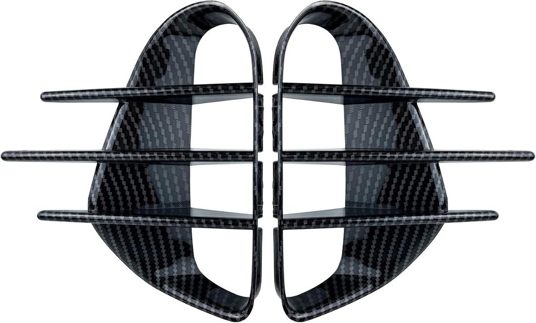 2PCS Front Fog Light Trim Covers Fit for Kia Stinger 2018-2023 Carbon Fiber Pattern