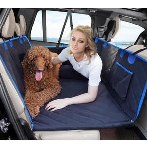 Back Seat Extender for Dogs (Black-Square mesh)