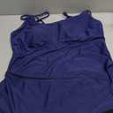 Aleumdr Women's Tankini Bathing Suit 2 Piece Tummy Control Swimsuit Scallop Trim Tankini Top with Bottom (XX-Large, Navy Blue)