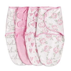 Soarwg Kids Baby Swaddle, Swaddle Blanket, Swaddle Sack, Organic Nursery Swaddling Blankets 0-3 Months, Standard 100 by Oeko-TEX, Adjustable Newborn Swaddle Wrap Infant Sleep Sacks 4 Pack Small (Pink Floral Love)