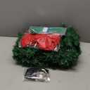 2 Pcs 9ft Total 18ft Christmas Fence Decorations with Solar Light Christmas Outdoor Garland with 4 Pcs Large Red Bows Cable Ties for Holiday Patio Outdoor Fence Eaves