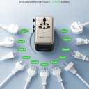 MOMAX 6-in-1 Universal Travel Adapter, GaN 100W International Power Adapter, 2 AC, 2 USB-C PD Fast Charging & 2 USB-A QC, All-in-one International Plug Adapter for Travel European UK AUS JP
