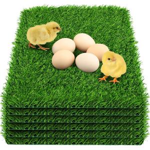 6 Pack Chicken Nesting Box Pads - Washable Artificial Grass Nesting Pads - Chicken Nesting Pads for Chicken Coop and Pet Garden Lawn Indoor Outdoor 12"12"1"