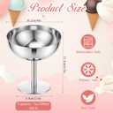 4 PCS Stainless Steel Ice Cream Cup, 7 Oz Serving Dessert Bowls | Silver Coupe Glasses High Dessert Footed Bowl for Sundae Fruit Pudding Small Snacks Sauce Condiment Summer Party