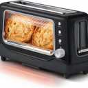 Dash Clear View Toaster - Features Large Window & Extra-Wide Slots - Auto-Shut Off Feature - Bagel Functions, & Seven-Browning Levels - 1-Touch Defrost - Black