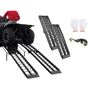 Truck Ramps 7.5FT ATV Loading Ramps for Pickup Trucks Shed Ramps with Straps 1500LBS Aluminum Ramps for Lawn Mower 2PCS 89 * 12" Snowmobile Car Ramps Black Motorcycle Accessories with Handle Buckle