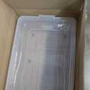 Superio Clear Storage Bin with Lid, Large Stackable Container with Lid, 60 Quart Wheeled Storage Box for Home, Garage, Storage