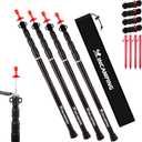 Adjustable Heavy Duty Tarp Poles 7.6FT,XINCAMPING Aluminum Tent Poles with Protection Cap - 4 Pack Rust-Proof Awning Poles for Camping, Hiking, Canopy & Outdoor Shelter