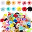 110 Pcs Fake Silk Rose Head Bulk 1.77 Inches Artificial Roses Head Mini Assorted Roses Artificial Flowers Colorful Mini Flowers for Crafts Wedding Flower Wall DIY Bouquet Home Decoration (Colorful)