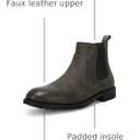 Men's Round Toe Boots Chelsea Slip on Waterproof Faux Leather Classic Ankle Dress Booties for Men (Black)