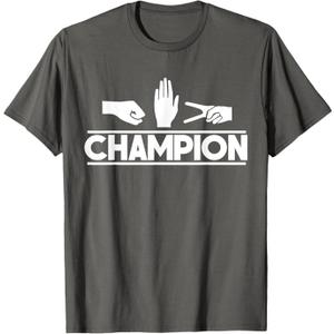 Rock Paper Scissors Master Supreme Champion Joke Novelty Tee T-Shirt (Small, Asphalt Grey)