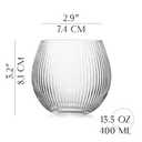 Vintage Art Deco Gin and Tonic Balloon Glasses | Set of 4 | 13.5 oz Stemless Crystal Copas for Drinking Gin Cocktails | Retro Gift Goblets for Gin Lovers | Bubble Cups for Bar Drinks