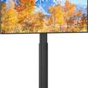 YOMT Universal TV Floor Stand with Mount for 27-70 Inch LCD LED OLED TVs, Swivel Height Adjustable Tall TV Stand, Space Saving Design for Corner Bedroom Living Room, Black