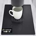 GORILLA GRIP Silicone Coffee Mat, Espresso Machine Bar Accessories, Keep Kitchen Counters Clean, Stays in Place, Waterproof and Heat Resistant Dish Drying Mats, Home Decor Essentials, 10x14, Black