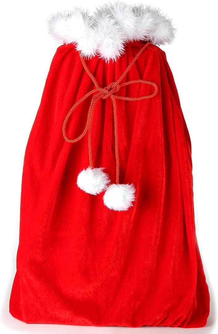 ARAD Velvet Santa's Gift Sack with Cord Drawstring