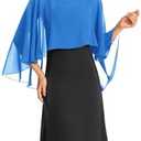 Baoqiya Women's Capelet Shawls and Wraps for Evening Dresses Soft Bridesmaid Shawl Chiffon Cape Wedding Cover Up S/M