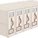 6 Pack Bed Sheets Organizers And Storage (King Size),Foldable Sheet Organizer With Handle For Linen Closet,Bedding Organizer Storage For Sheets, Duvet Cover (Beige, XCDSN-002