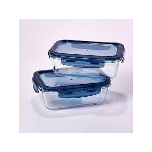 Farberware® 35.6oz. Blue Rectangle Glass - Set of 2