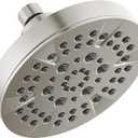 Delta 6-Setting Brushed Nickel Shower Head with High Pressure Spray, 6 Inch Round Shower Head, Showerheads, 1.75 GPM Flow Rate, Stainless 52535-SS