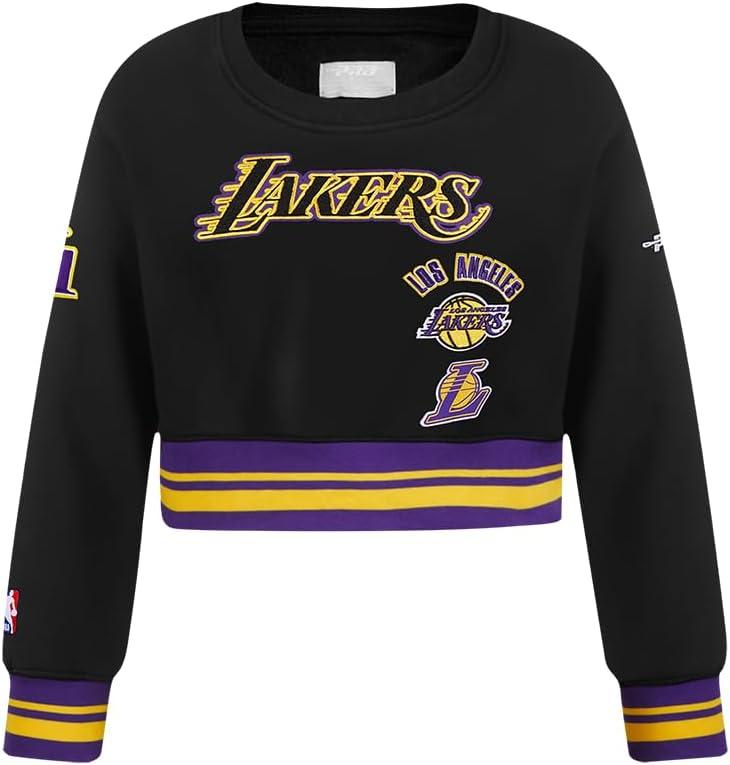 Pro Standard Big Girls NBA Retro Classics Fleece Crewneck Sweatshirt (Medium, Black/Purple)
