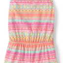 The Children's Place Girls' Sleeveless Summer Romper (XX-Large, French Rose Print)
